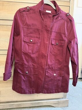 Kensie Utility Jacket in Burgundy Size L